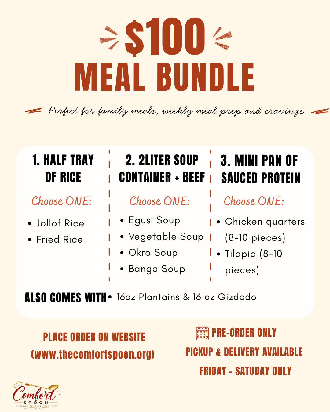 $ 100 Meal Bundle